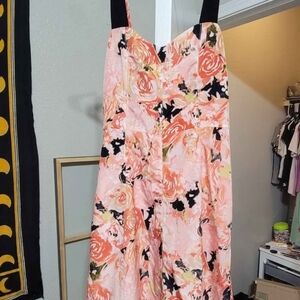 Candie's Vibrant Pink and Black Floral Dress